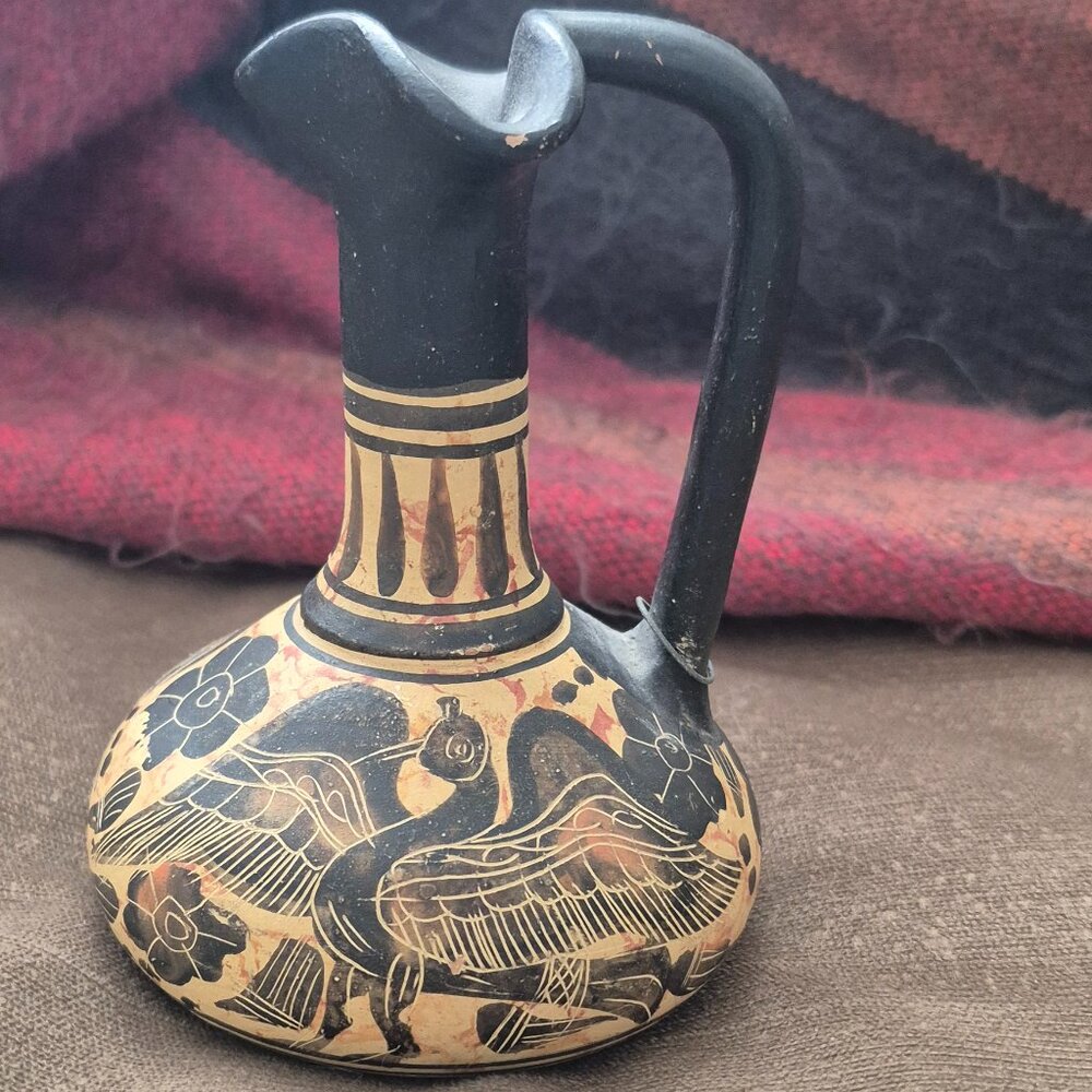 Black and Yellow Replica Greek Decorative Vase Urn